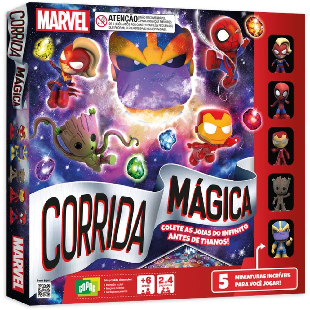 JOGO DE TABULEIRO MARVEL CORRIDA MAGICA