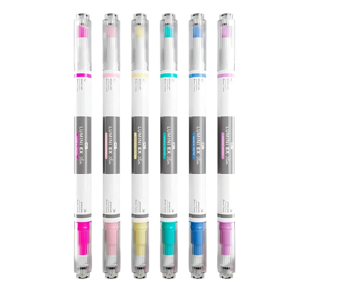 Caneta Slim Apagável Marca Texto Cis Lumi...