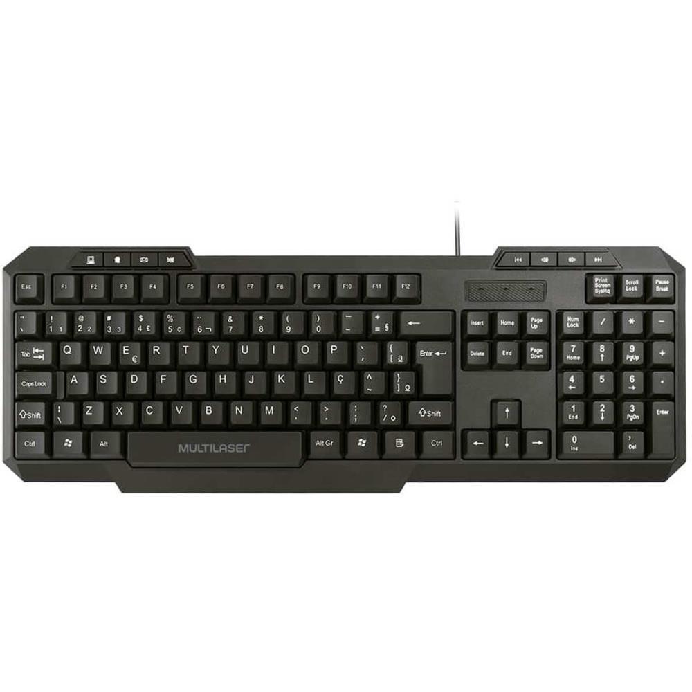 TECLADO MULTIMIDIA USB SLIM PRETO