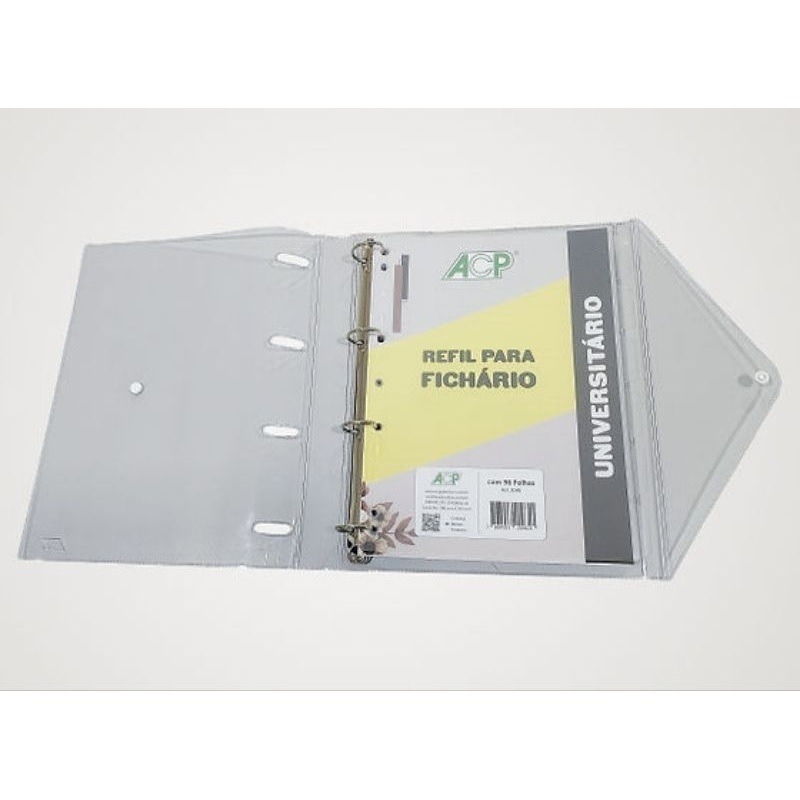 Fichario De Pvc Roxo Capa 96fl+divis Cristal