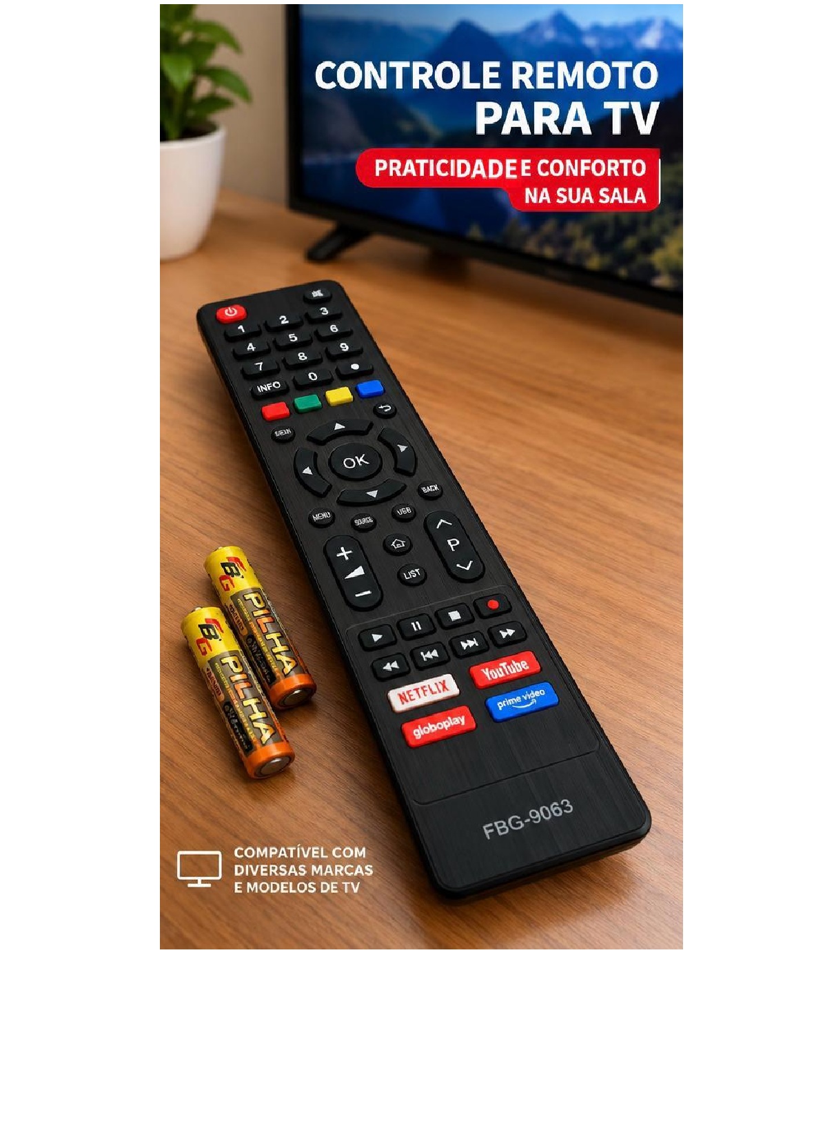 Kit 2 Controles Remoto Compatível TV Phil...