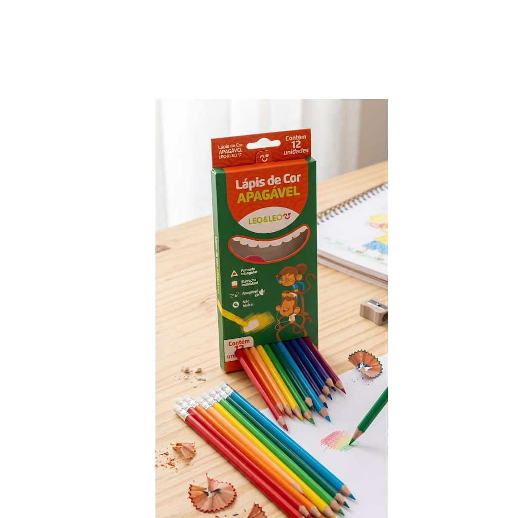 Kit 6 Caixas c 12 Lápis de Cor Cada Trian...